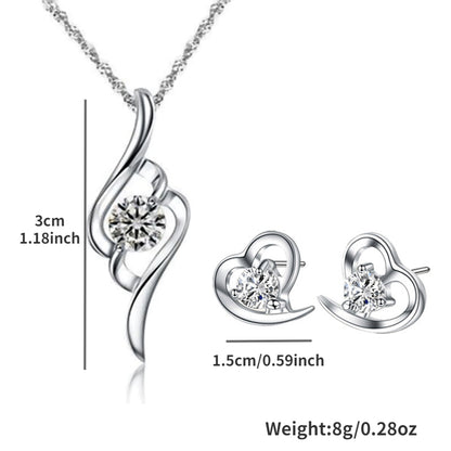 Creative Heart Shaped Earrings & Necklace Set