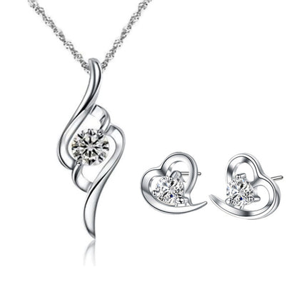 Creative Heart Shaped Earrings & Necklace Set