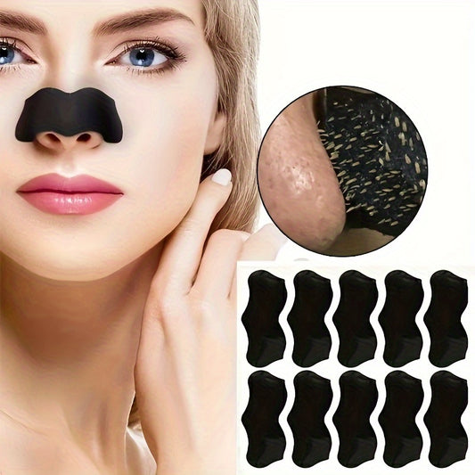 10 Pcs, Deep Cleansing Blackhead Nose Patches - With Nasal Spot Facial Dot Stickers