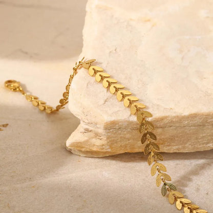 Gold Leaf Chain Necklace