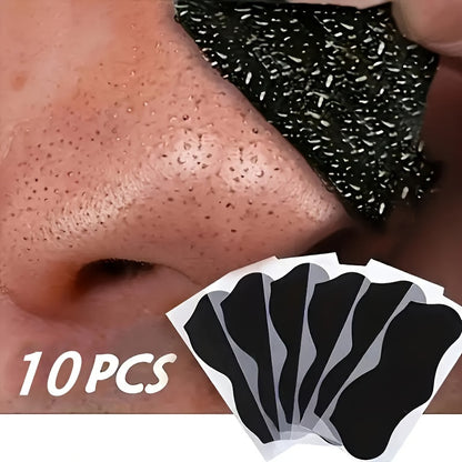 10 Pcs, Deep Cleansing Blackhead Nose Patches - With Nasal Spot Facial Dot Stickers