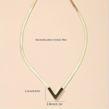 18K Gold Plated Personality V-Shaped Pendant Necklace