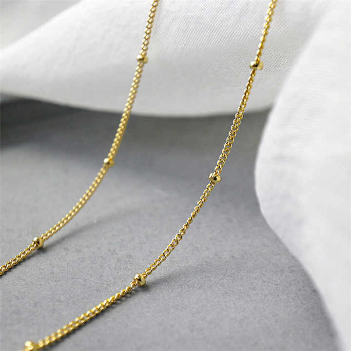 Gold Beaded Chain Necklace