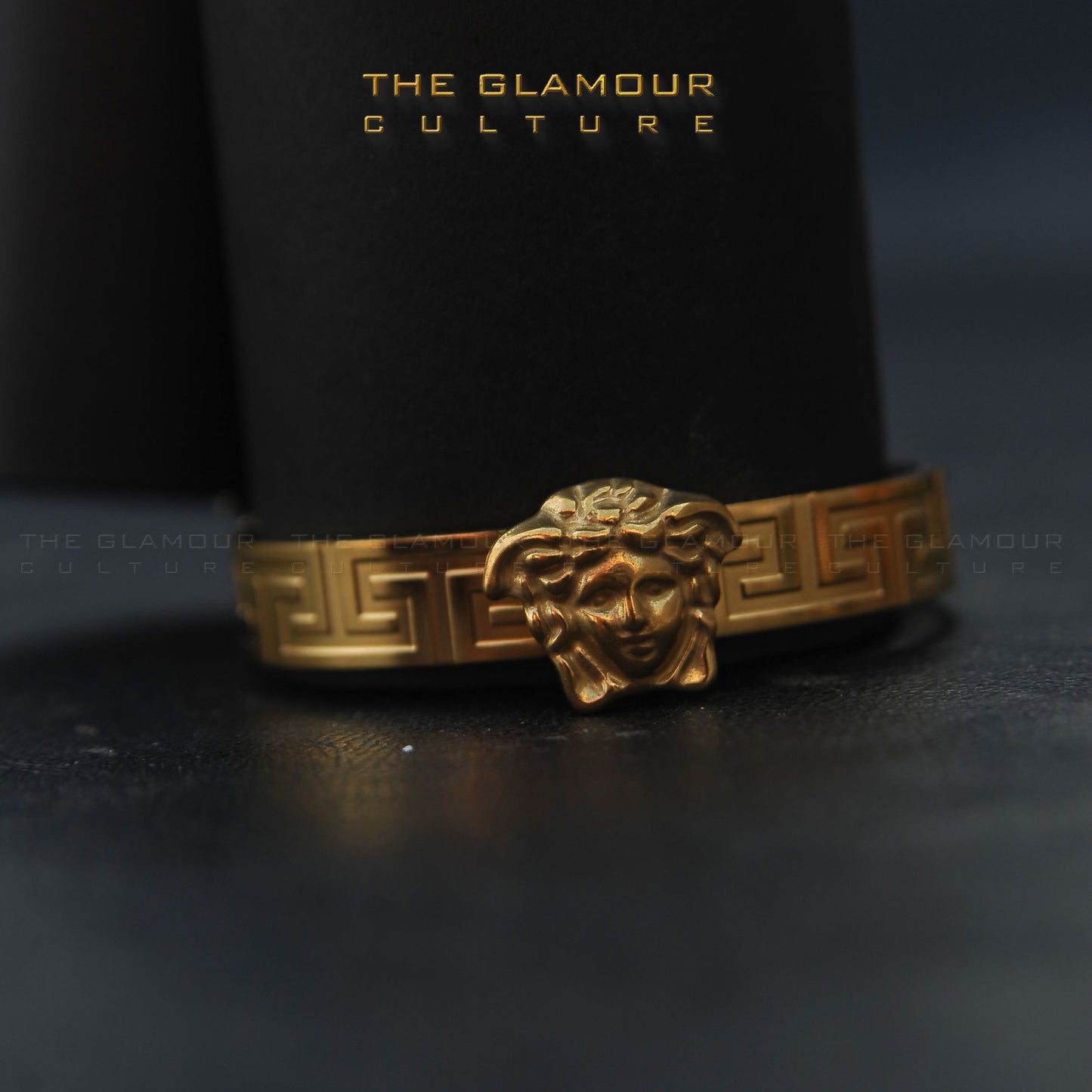 Medusa Head Gold Cuff Bracelet