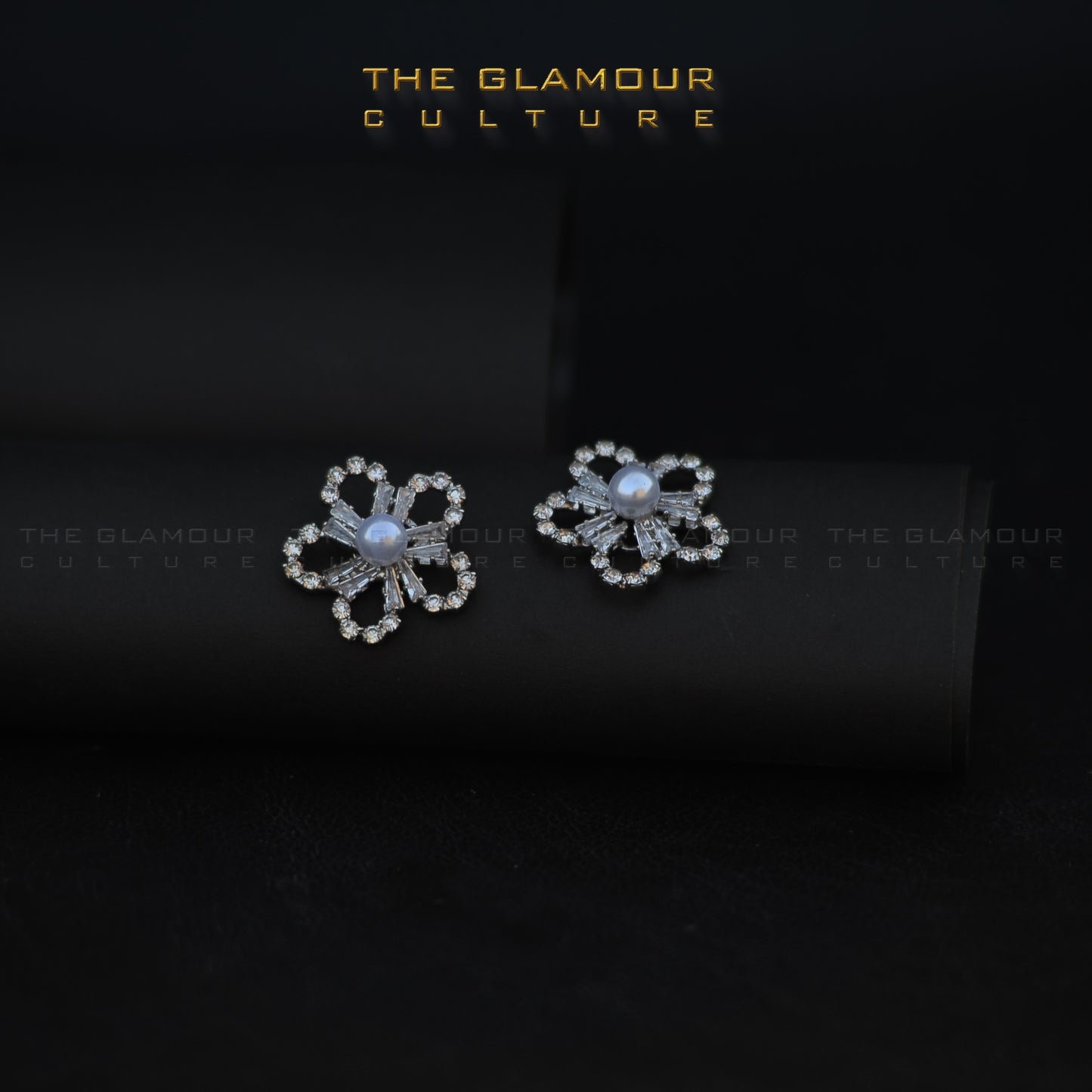 Diamond Flower Stud Earrings