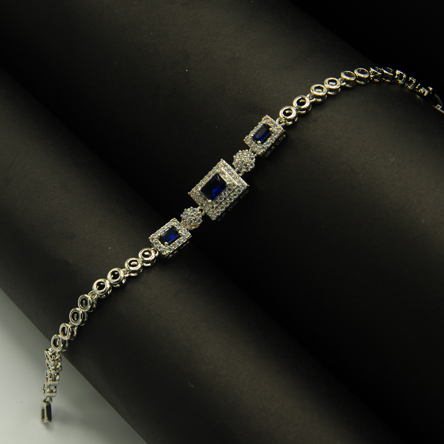 Sapphire and Diamond Link Bracelet