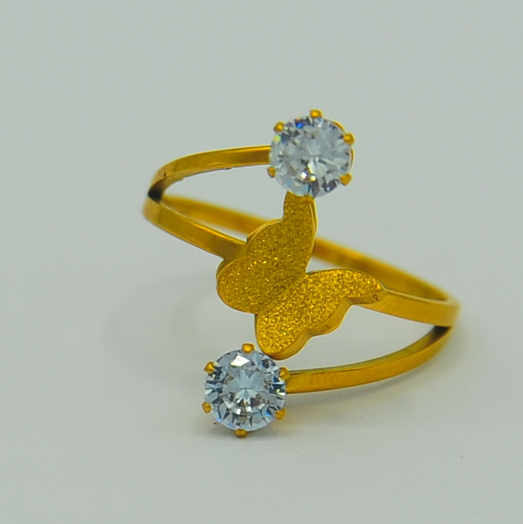 Butterfly Gold Ring with Topaz Accents