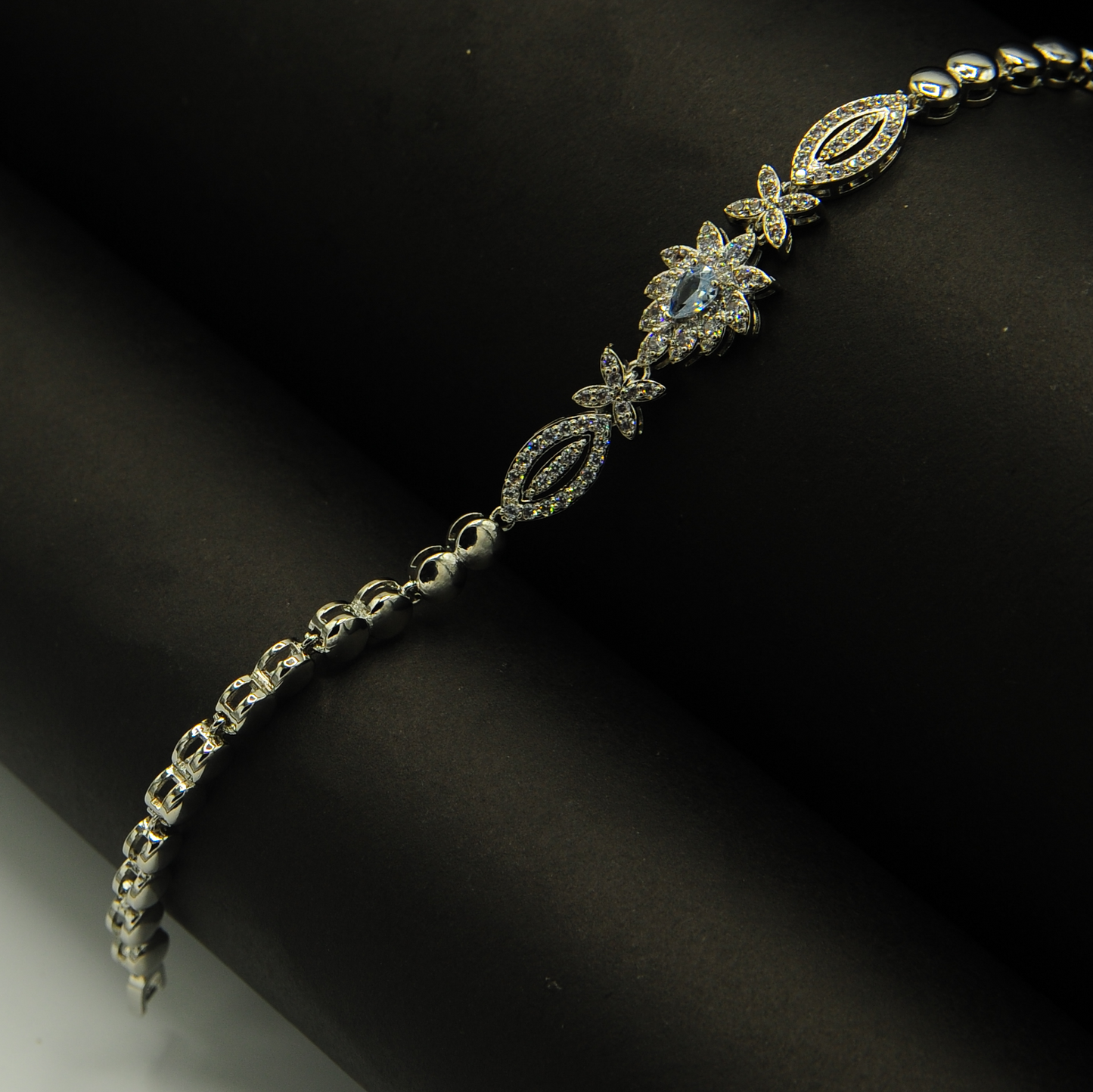 Aquamarine and Diamond Tennis Bracelet