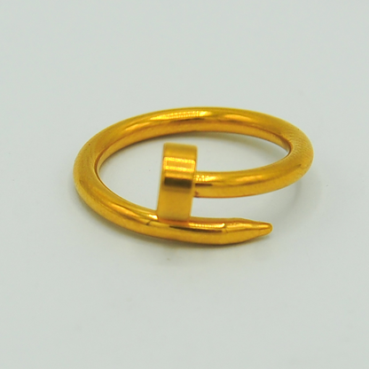 Golden Stainless Steel Nail Ring