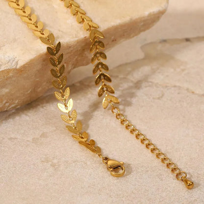 Gold Leaf Chain Necklace